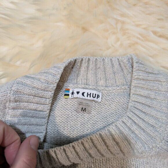 Smartwool Light Grey Patterned Wool Blend Crewneck Sweater Women Size Medium - Picture 6 of 8